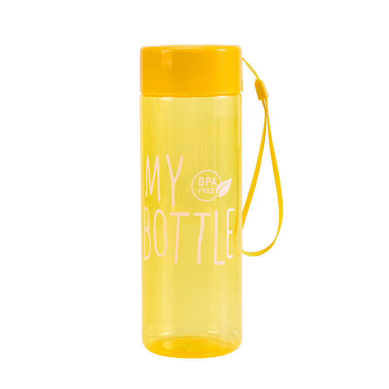 Simple strappy rope, colorful water cup, MY BOTTLE with cup sleeve, transparent, portable, universal juice cup, gift cup Item Picture