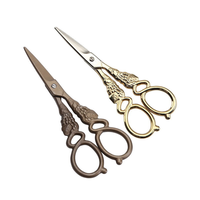 Xinyi Scissors, retro scissors, household titanium-coated scissors, DIY handicraft scissors, journal tape, non-stick scissors wholesale Item Picture