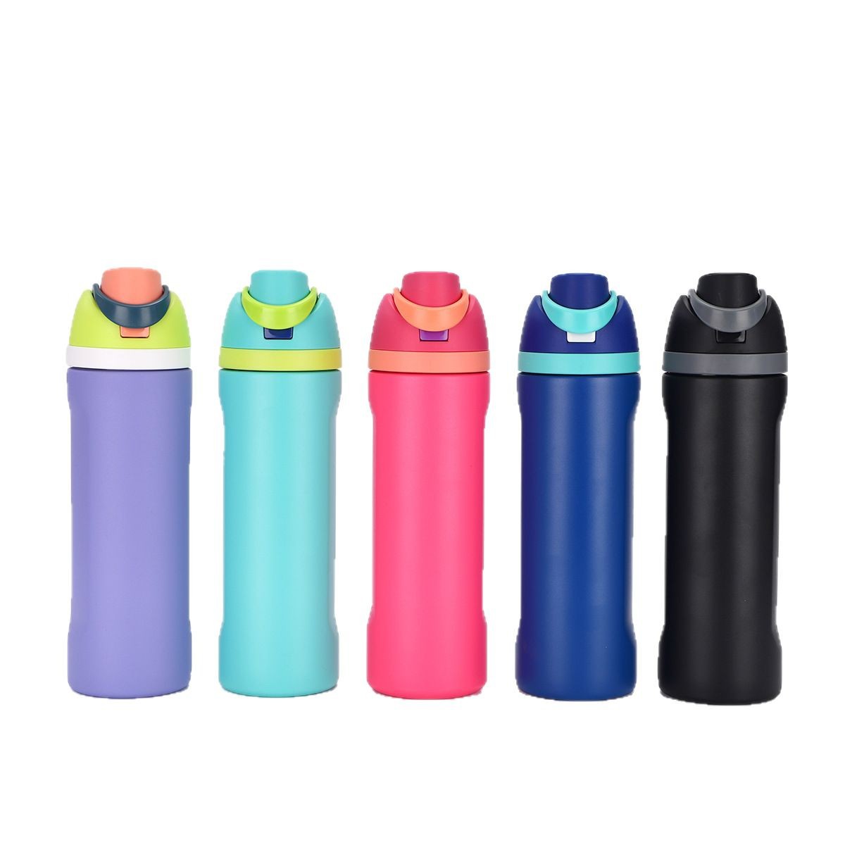 Customized straw fruit cup, outdoor portable sports water bottle, 304 stainless steel double drinking spring insulated cup Item Picture