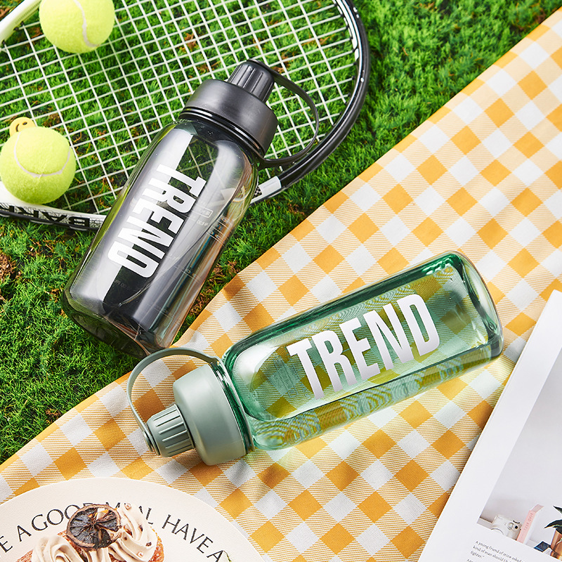 Fuxing student water cups, large-capacity plastic cups, fitness and sports water bottles, portable water bottles, simple and portable cups wholesale Specification drawing