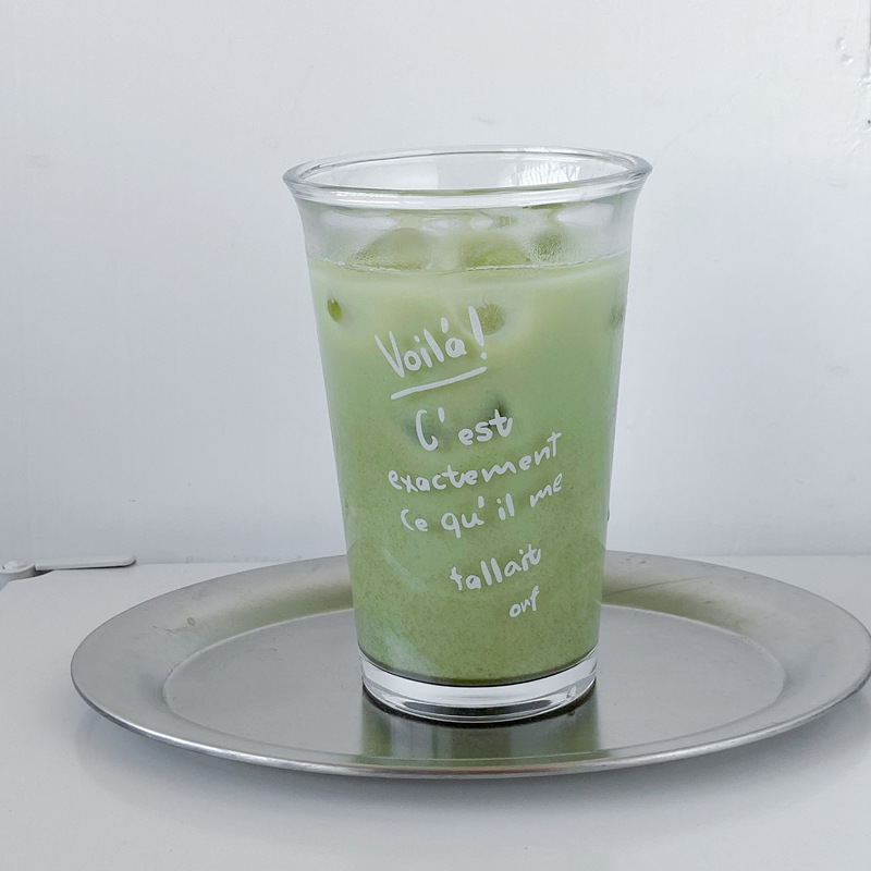 Korean InS-style milk breakfast cup, large-capacity letter glass cup, cartoon pattern coffee cup, juice milk cup Application Scenario