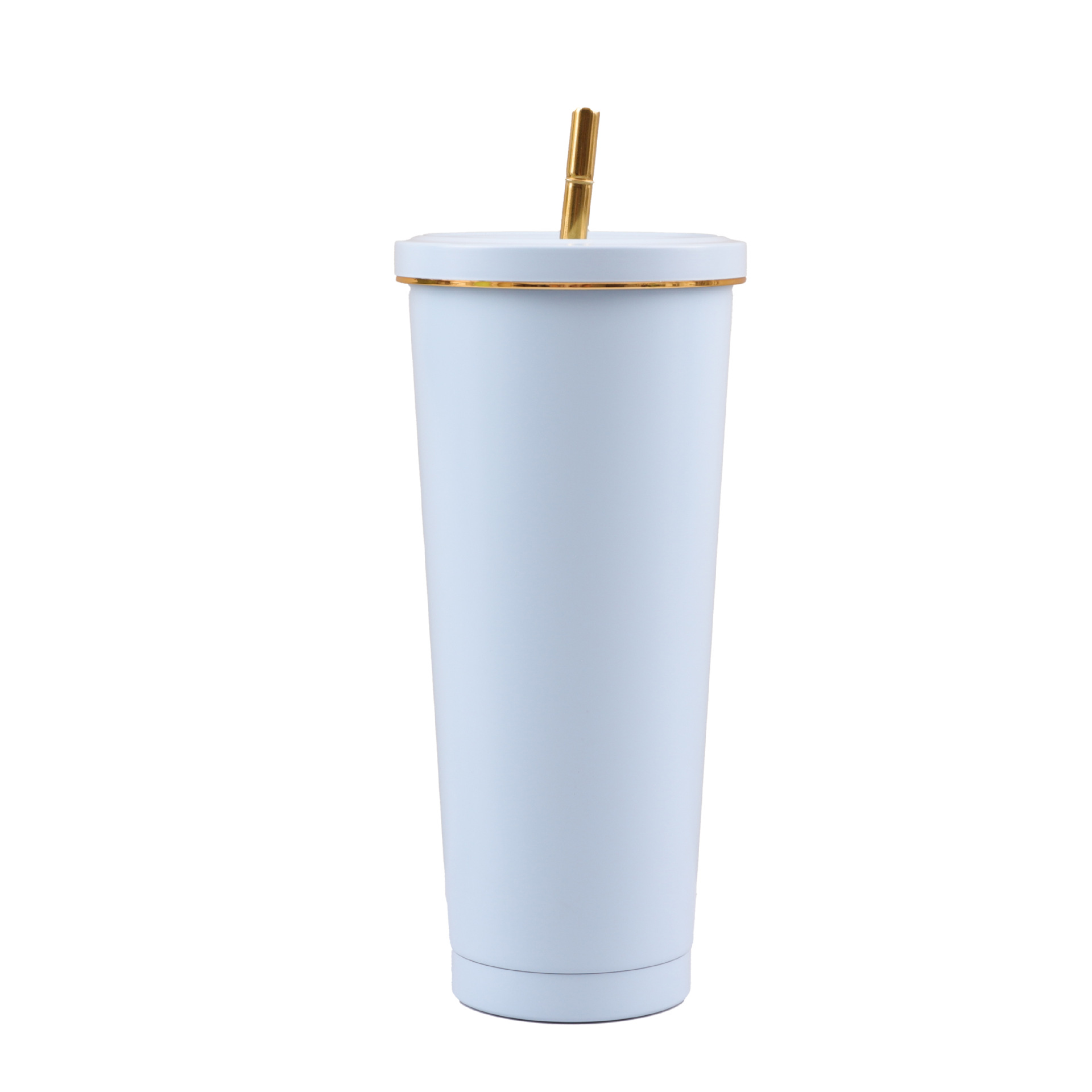 Cross-border exclusive 304 stainless steel straw coffee cups, double-layer insulated cups, portable outdoor car vacuum insulated cups Item Picture