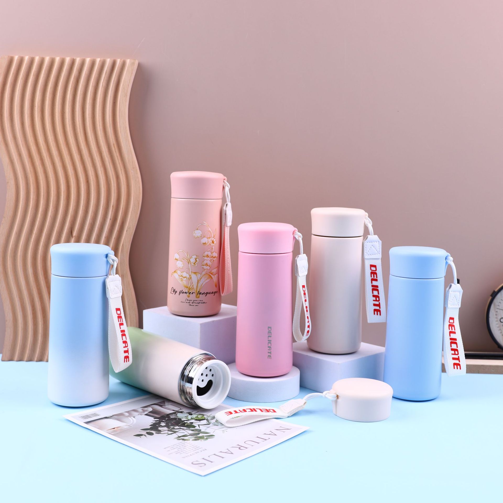 High appearance level, simple mini pocket cup, portable office with a handle, 316 stainless steel insulated cup, gift water cup for others full figure