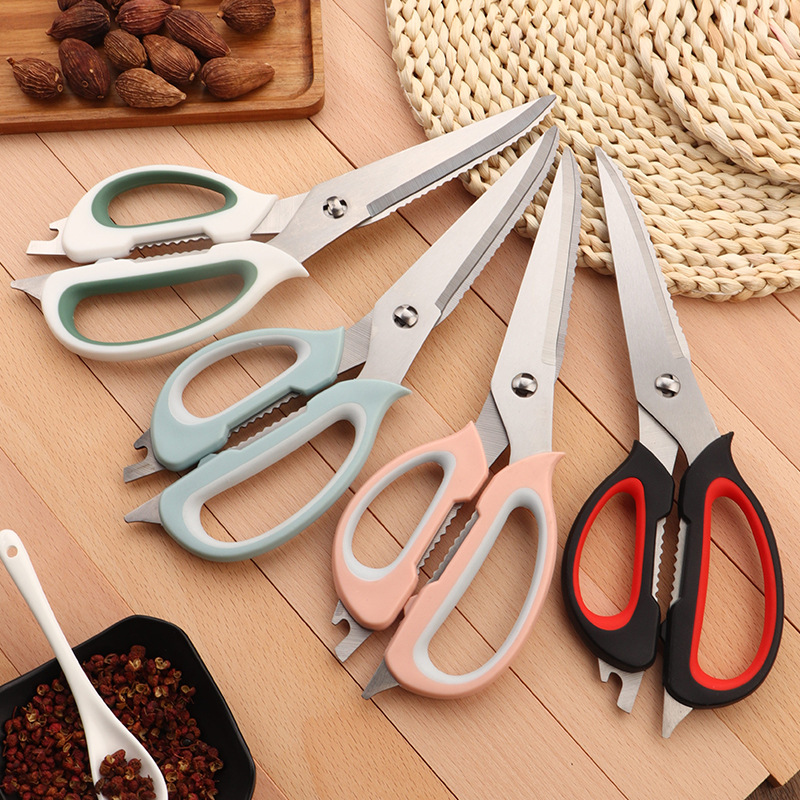 Multi-functional kitchen scissors, food-grade stainless steel scissors, chicken bone scissors, barbecue scissors, household scissors, detachable and easy to clean details Picture