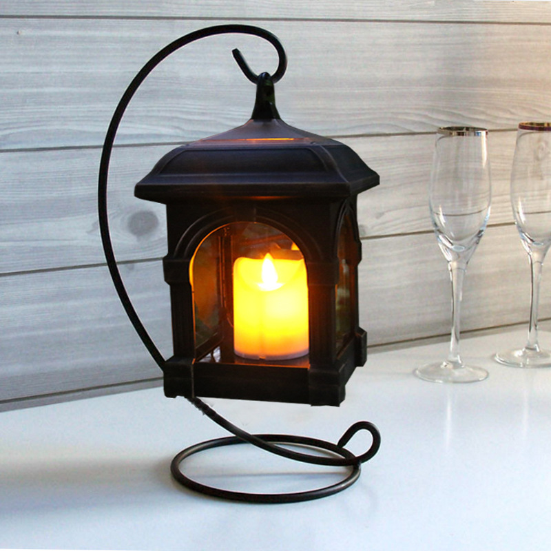 Outdoor solar-powered swing candle wind lamps, courtyard candle lamps, solar-powered hanging lamps, Buddhist cultural products details Picture