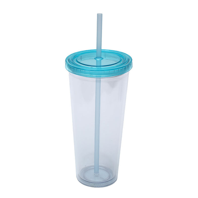 Factory direct supply customized 24oz plastic straw cup, creative transparent cold drink cup, logo printing color water cup available Item Picture
