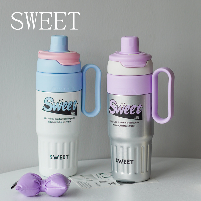 The new winter internet-famous ice King insulated cup has a high appearance level. It is a double-drinking flower tea stainless steel office water cup and a car-carrying cup Specification drawing