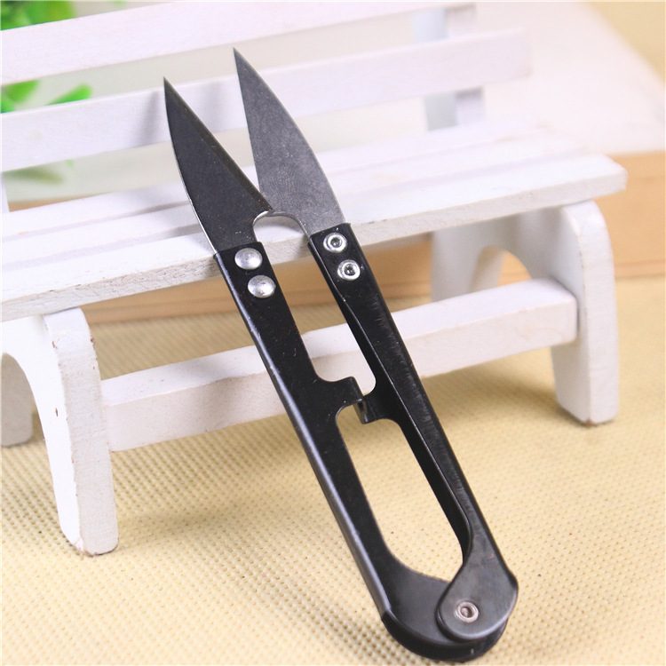 Stainless steel U-shaped scissors, colorful cross-stitch small scissors, yarn thread ends, tailor's scissors, practical home tools Specification drawing