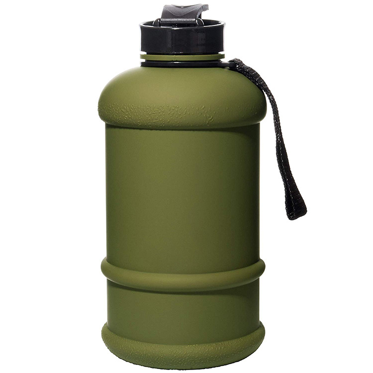 1.3L portable large-capacity outdoor sports water bottle, space cup, military green handle, fitness large water cup details Picture