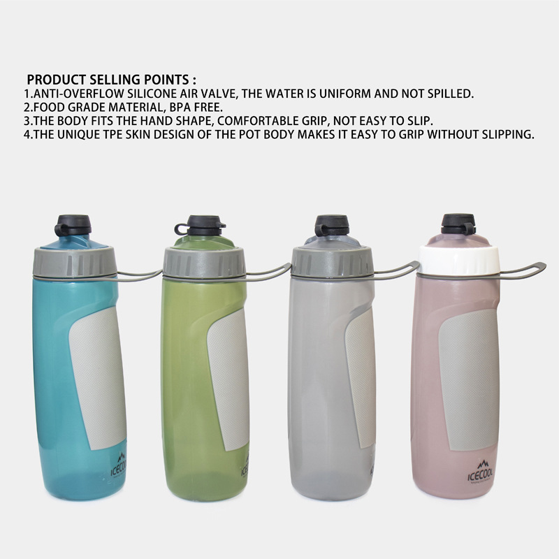 Manufacturer's cross-border sports water bottle, outdoor cycling water bottle, hiking fitness large-capacity bicycle water cup, PE mountain bike details Picture