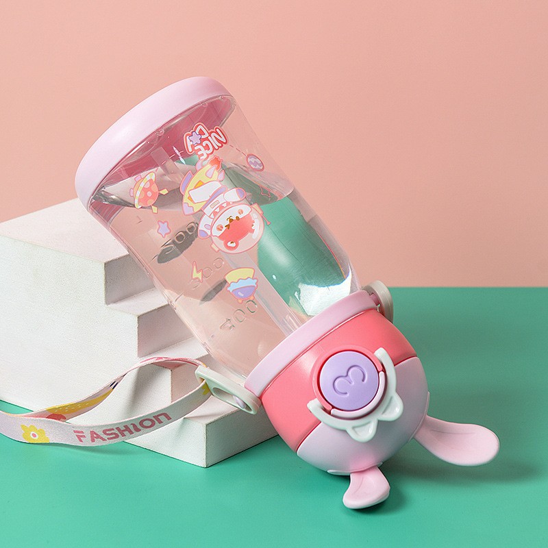 Children's water cups, summer portable straw cups, summer cute plastic cups, primary school water bottles, boys carrying water cups, girls Specification drawing