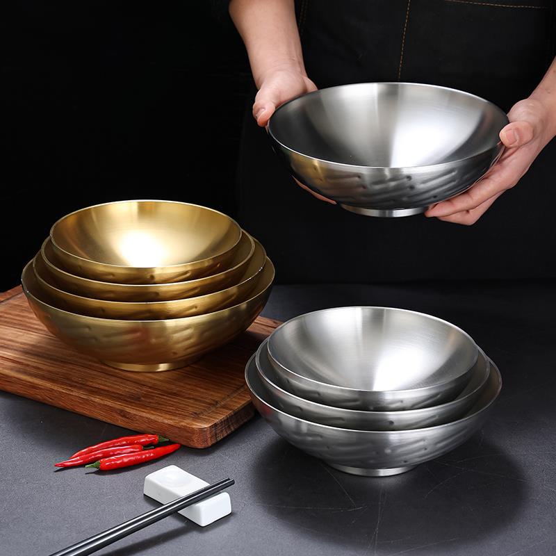 304 stainless steel instant noodle bowls, commercial ramen bowls, rice noodle soup bowls, heat-insulating soup bowls, large spicy hot pot bowls, and bamboo hat bowls Specification drawing