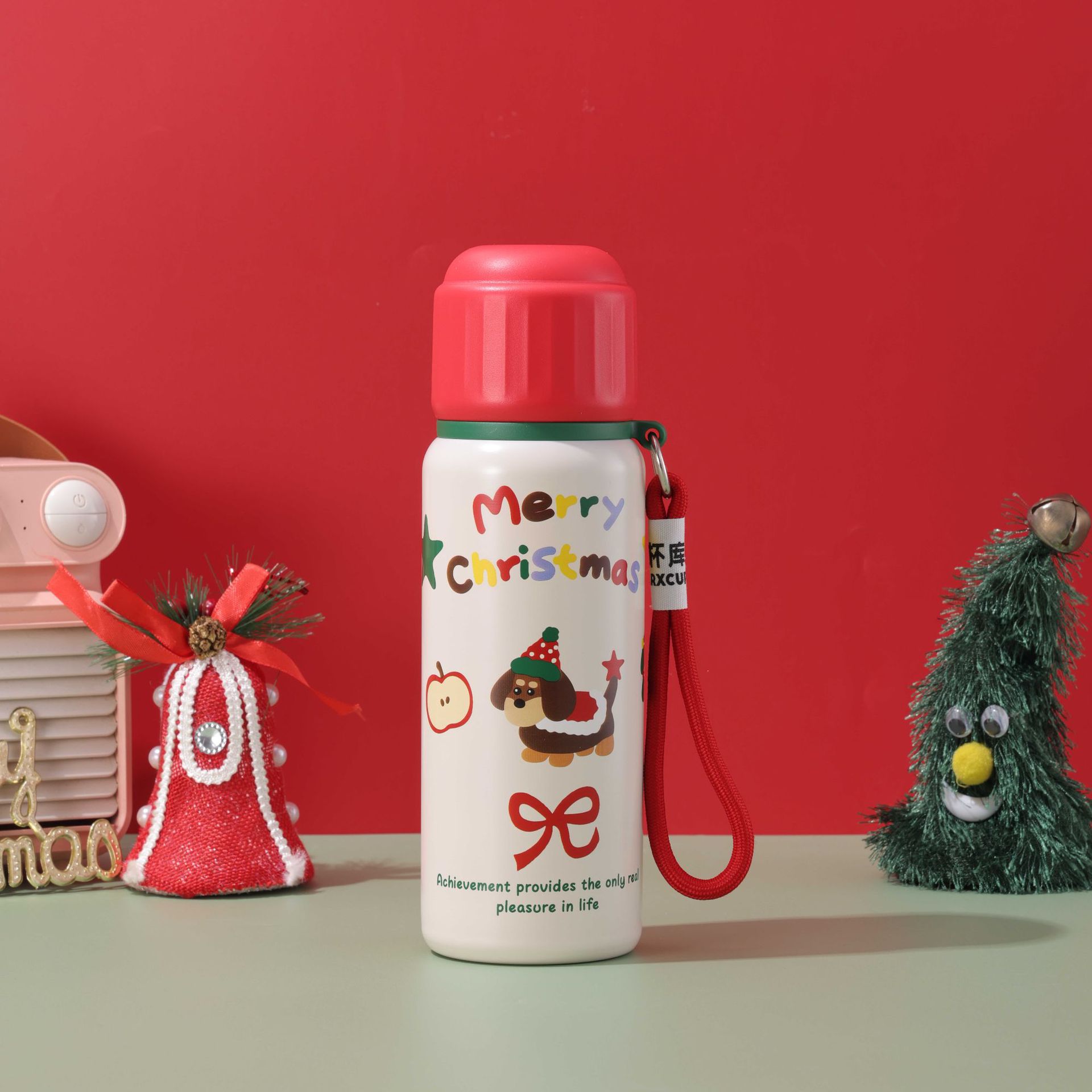 Christmas holiday gift: Female student water cup, creative children's insulated cup, company event gift cup, 2024 new style Specification drawing