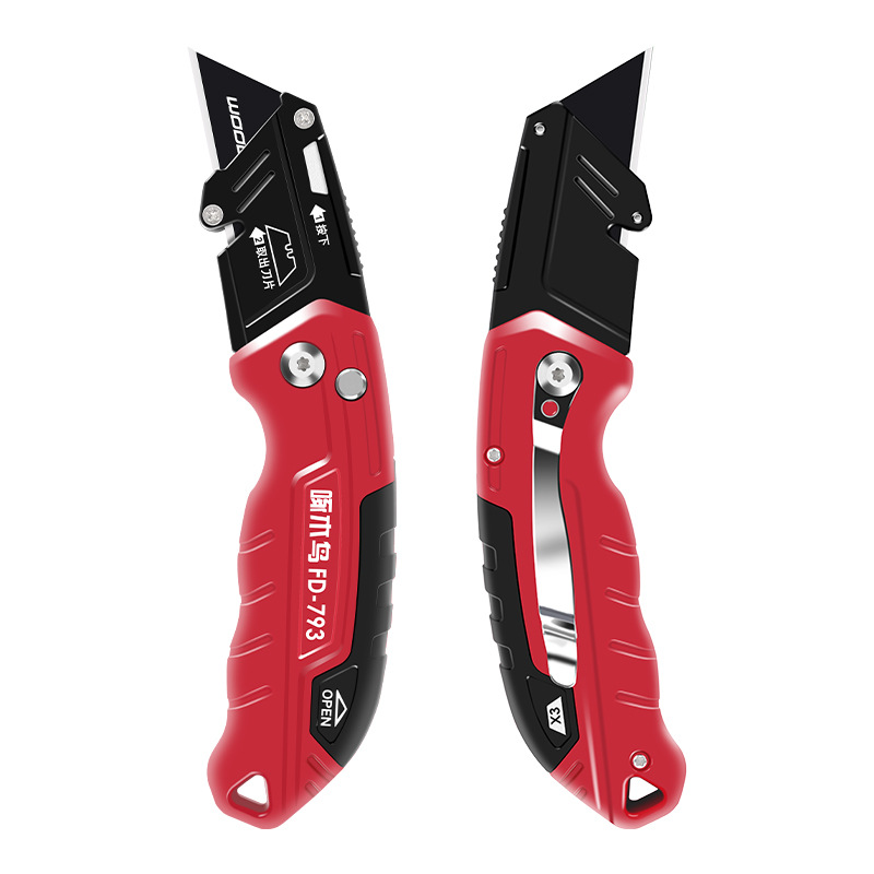 Woodpecker utility knife, heavy-duty cutting, wire stripping, electrician folding utility knife, box opening tool knife, multi-functional FD-793 Item Picture