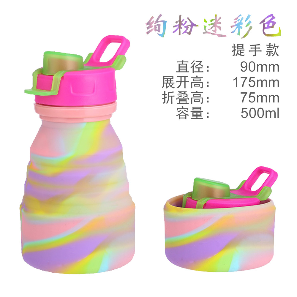 Cross-border silicone outdoor camouflage water cup, portable foldable sports water bottle, hand-held creative sports water bottle Application Scenario