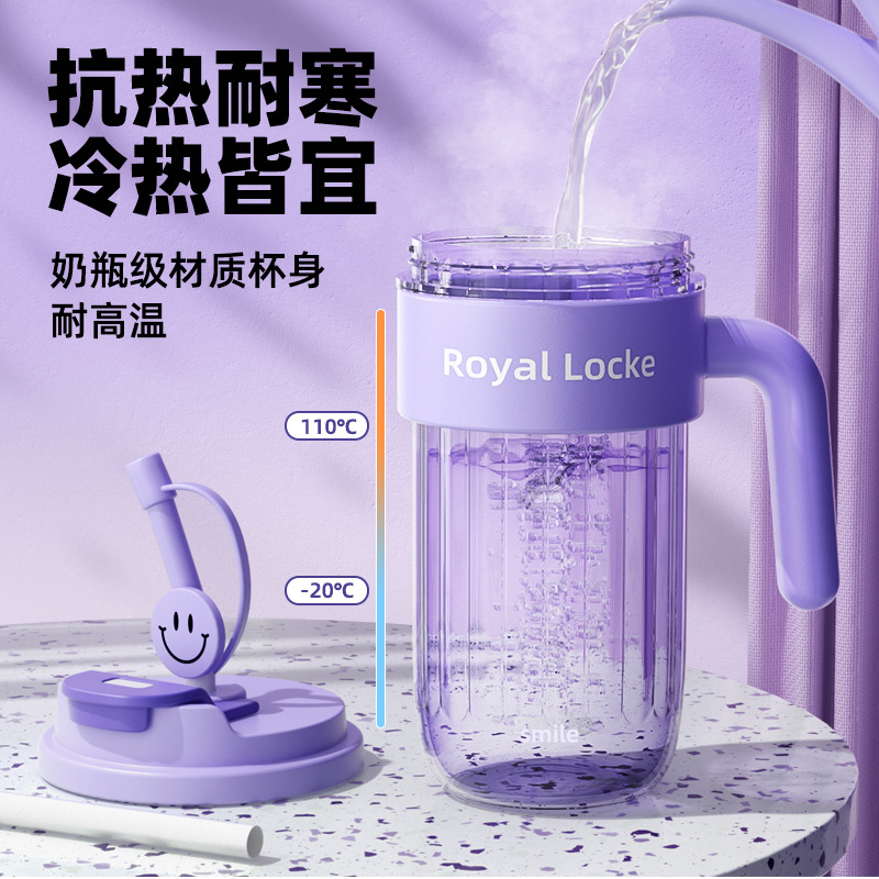 Summer new large-capacity straw double drinking cup, portable water bottle with high appearance level for children and girls, student drinking cup Application Scenario