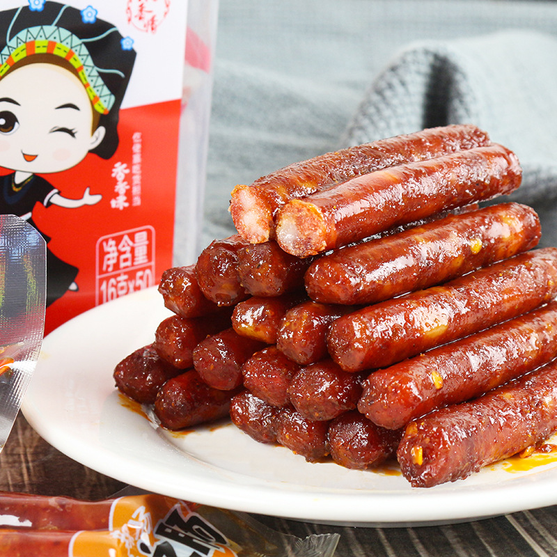 Gelao Village One-Skill Sausage 16g*50 bags of small sausages, a popular snack to satisfy your craving and a casual snack food details Picture
