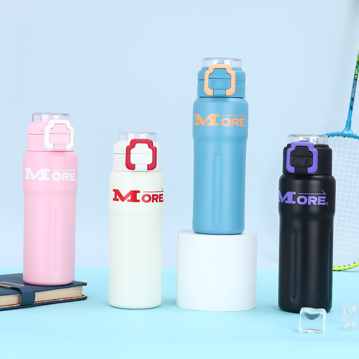 New 316 stainless steel insulated cup, large-capacity double-bullet lid water cup, high appearance level, handle sports water bottle details Picture