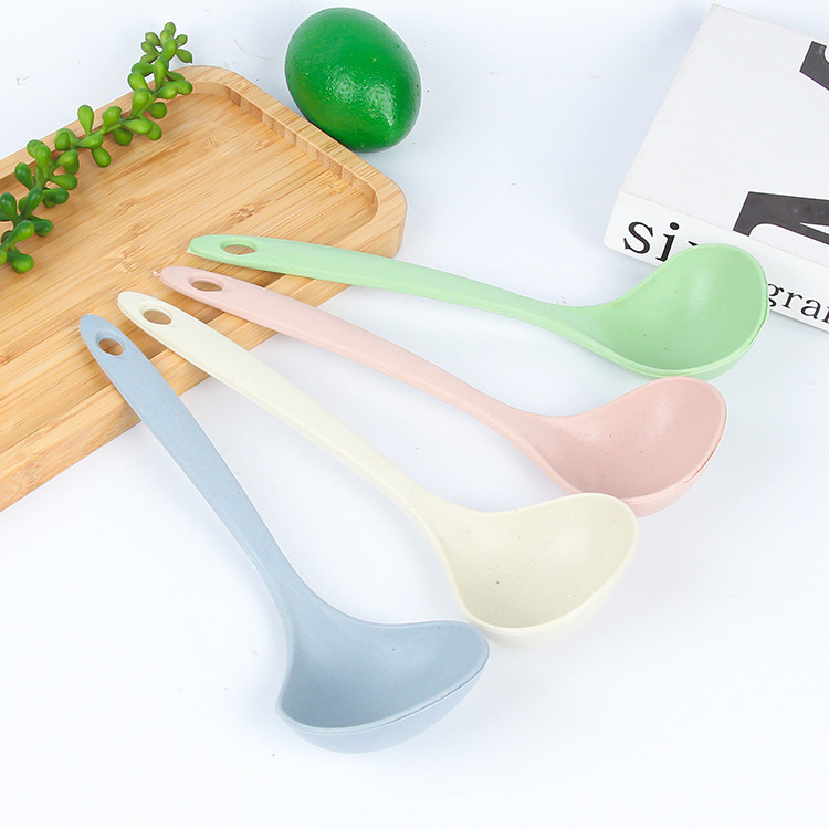 Wheat straw can be used to hold porridge. Hanging tableware, soup spoons, plastic long-handled spoons, hot pot spoons, deep-tipped spoons, and long spoons for porridge details Picture