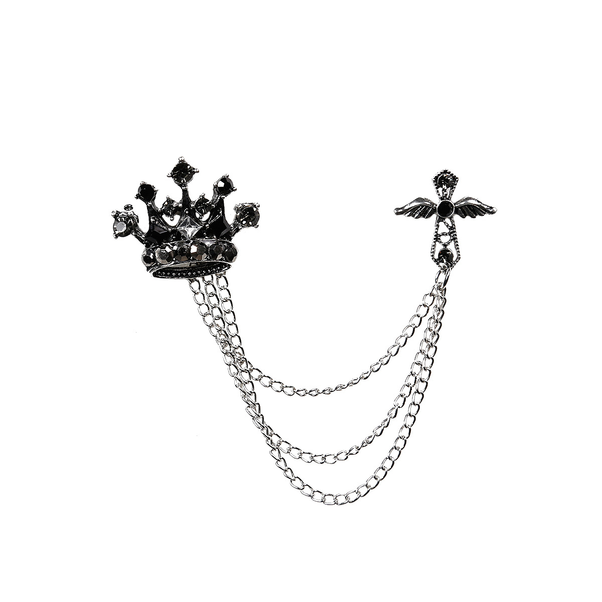 Z16 Yiwu factory direct sales: European and American men's brooches, British crown cross badges, tassels and accessories Item Picture