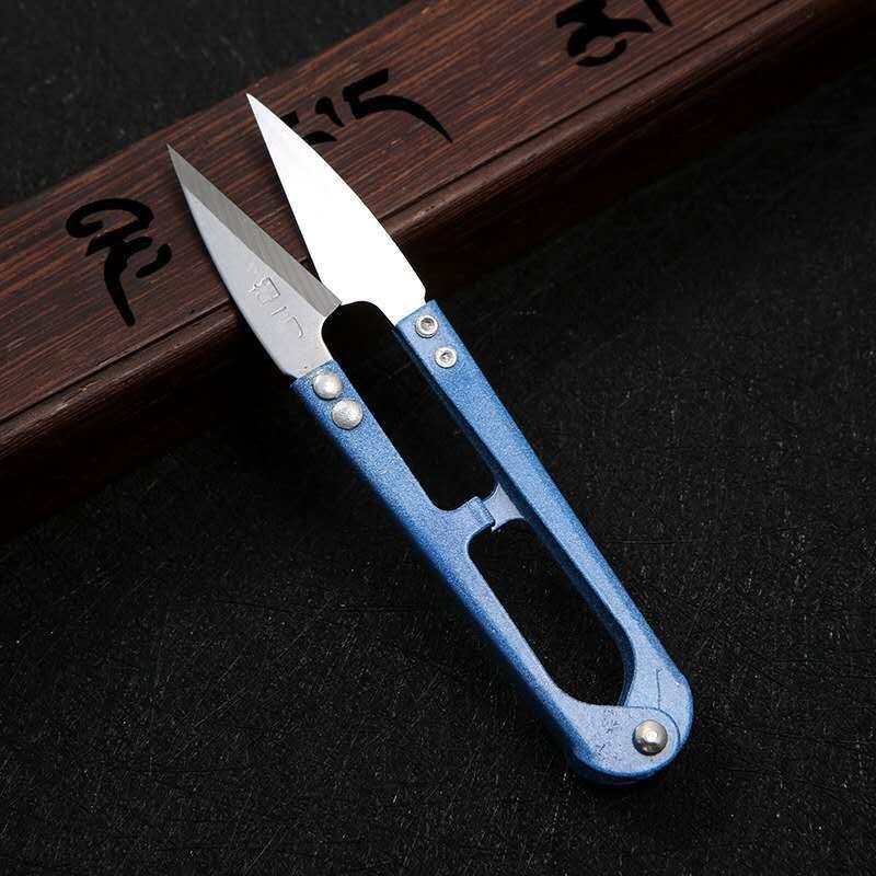 Factory supply Hu Yidao yarn shears 11cm household shears, U-shaped small spring shears with thread ends, industrial tailor yarn shears wholesale full figure