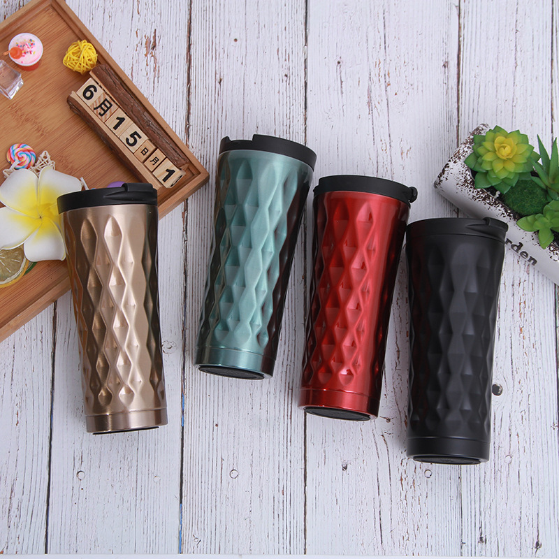 Customized 304 stainless steel insulated cups, double-layer vacuum car coffee cups, outdoor car cups, customized logo wholesale details Picture