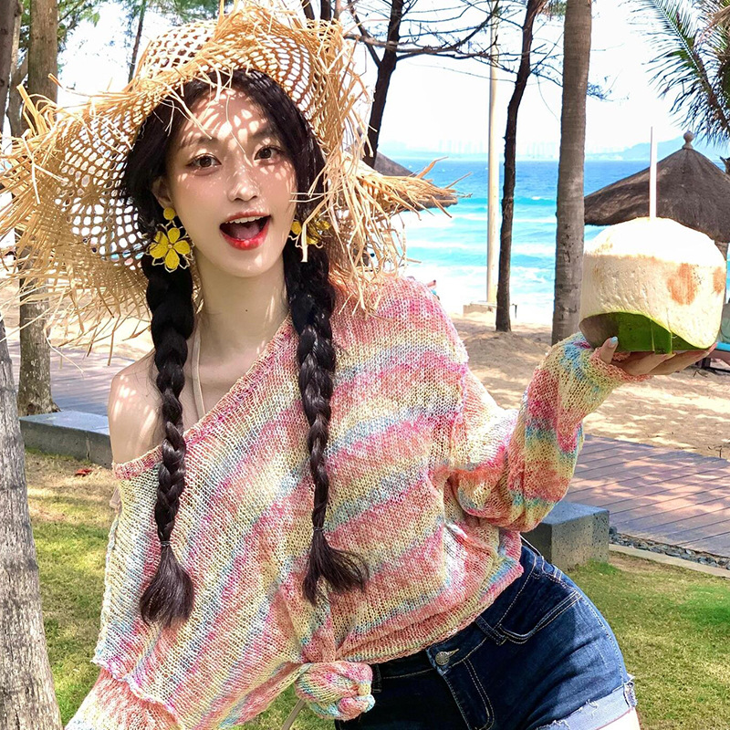 Spring and summer vacation style straw-woven sun and flower earrings for women, exquisite, exaggerated and unique stud earrings that show off the face full figure