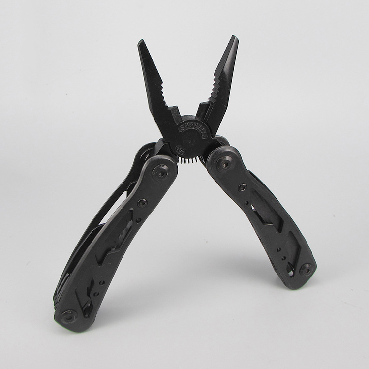 【 In Stock 】 Stainless steel hollowed-out blackened multi-functional knife pliers, multi-functional pliers, multi-purpose pliers with screwdriver bits Specification drawing