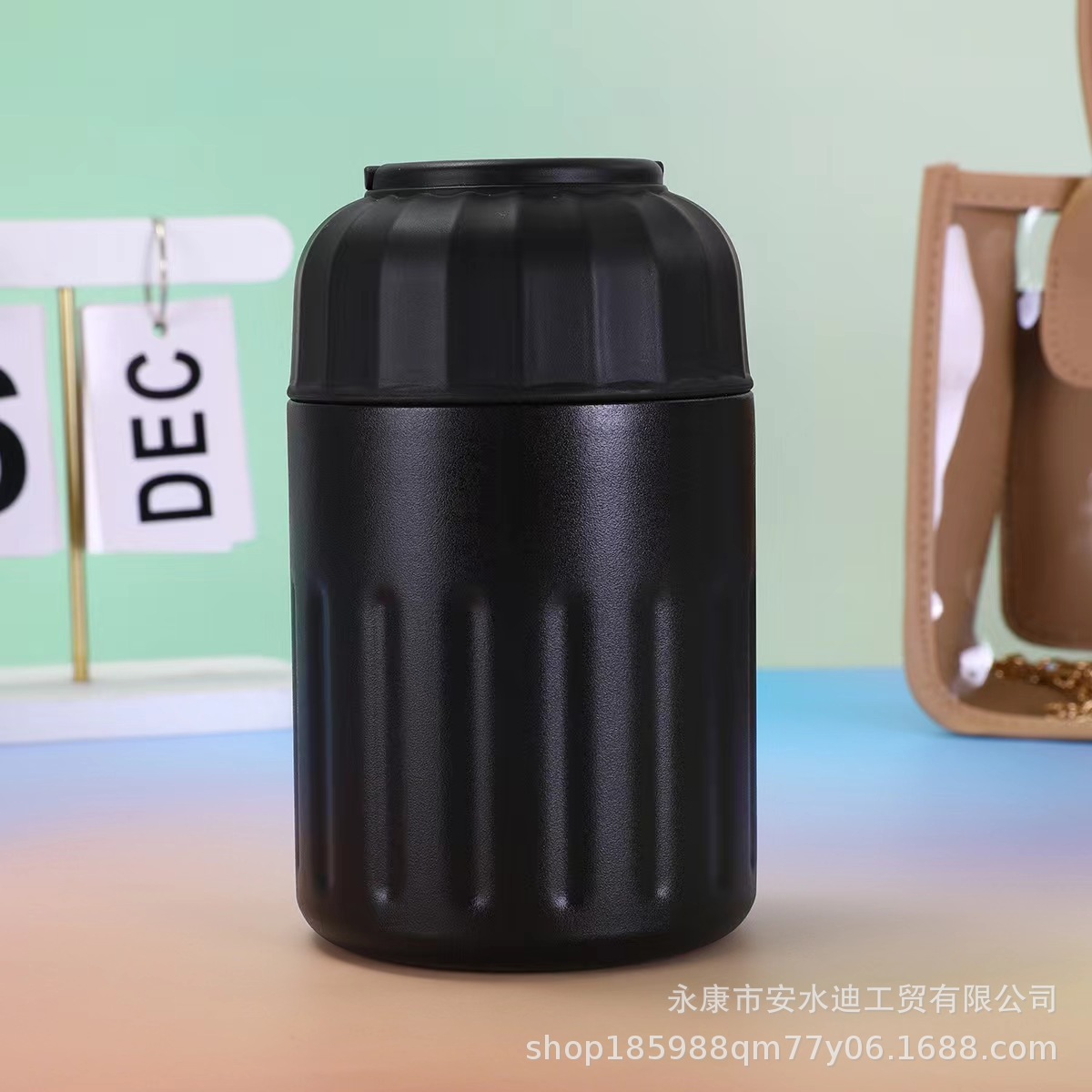 Portable mini insulated cup, household portable stainless steel double-layer vacuum water cup, outdoor large-capacity steaming pot Specification drawing