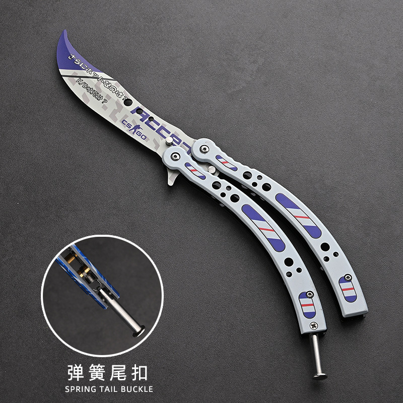 csgo Butterfly Folding Knife Peripheral Butterfly Knife Comb Claw Knife Uncut Hand Knife Butterfly Training Knife toy undefined