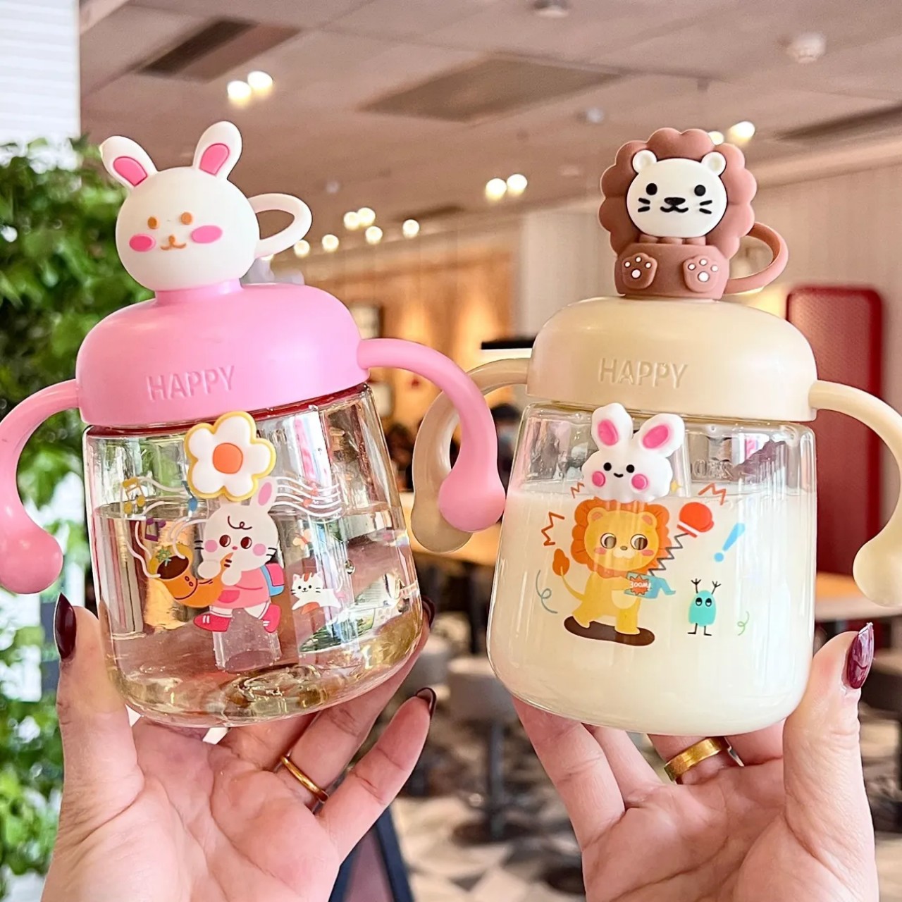 Children's milk cups, direct drinking bottles, 1-3 years old babies' learning drinking cups, drinking milk straws, water cups, learning drinking cups for kindergartens details Picture