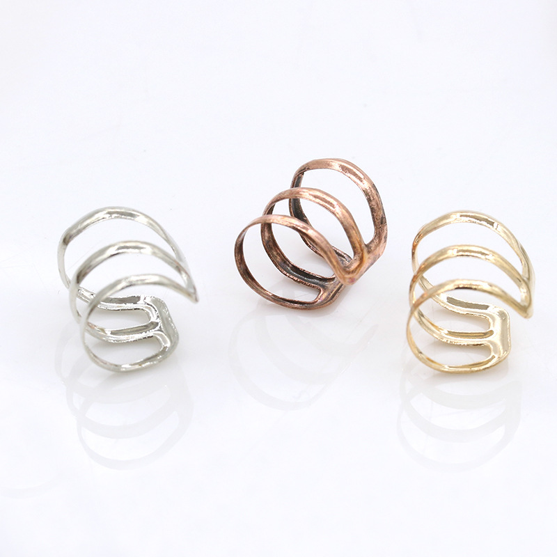 European and American ins style multi-layer ear clips, no ear holes, individual style, alloy ear bone clips, cross-border creative earrings wholesale full figure