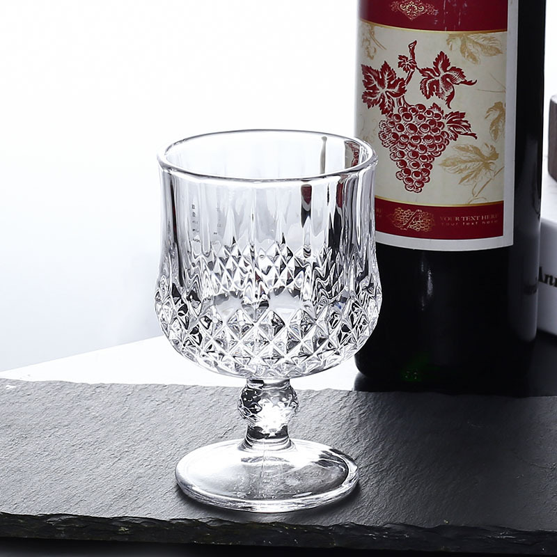 Transparent glass diamond high-end glass, high-stemmed red wine glass, wine champagne glass, whisky glass, chicken-tailed wine glass Specification drawing