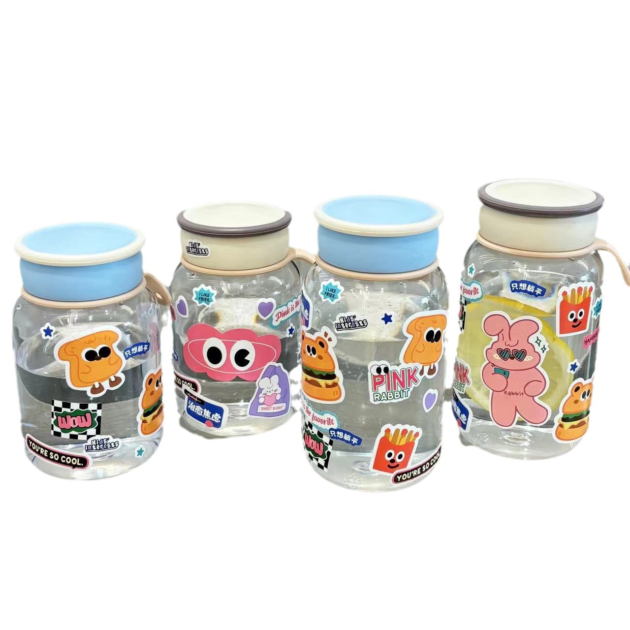 New milk plastic cups for summer 2024, high appearance level water cups for boys, girls, students, cartoon children, and ins style cups Item Picture