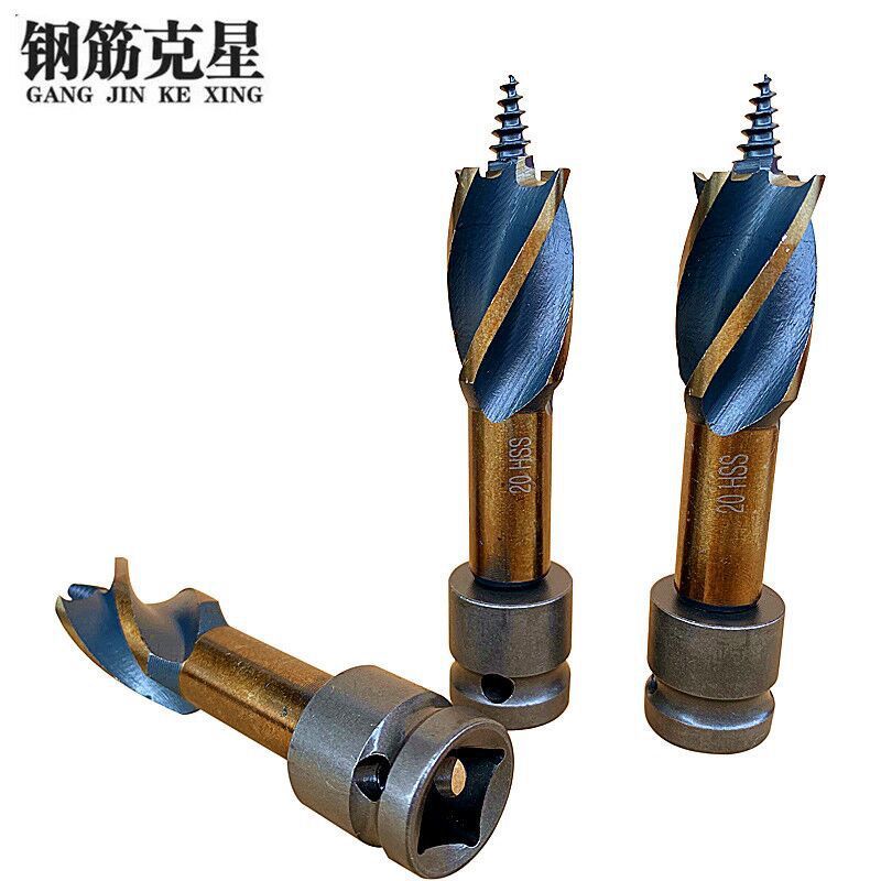 Electric wrench drill bit, woodworking support drill, four-slot drill, extended twist drill bit, formwork drill, scaffold, woodworking hole opener details Picture