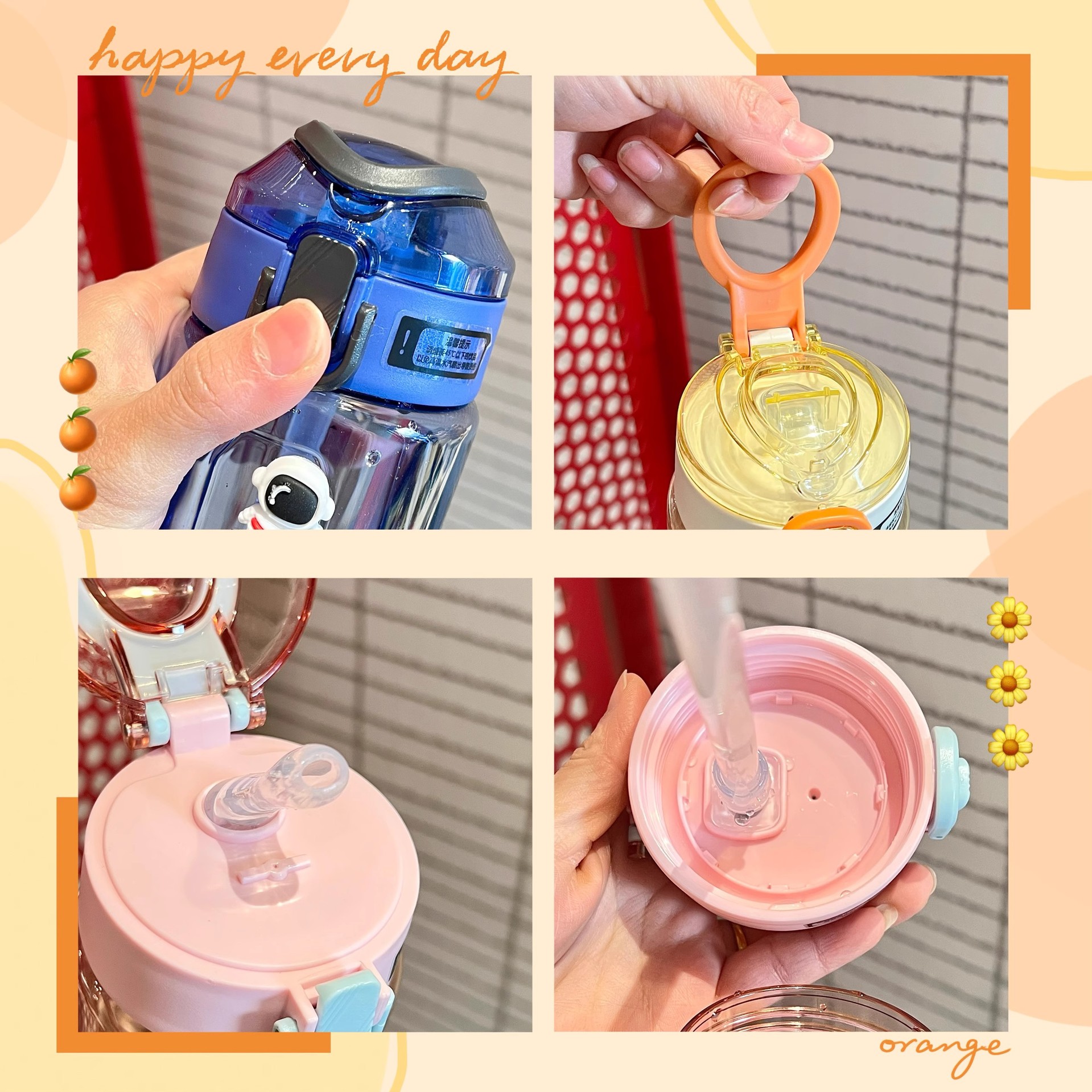 Wholesale of Yitong 2025 New Model Student sports water Cup Plastic Portable large-capacity student outdoor Plastic Water cup details Picture
