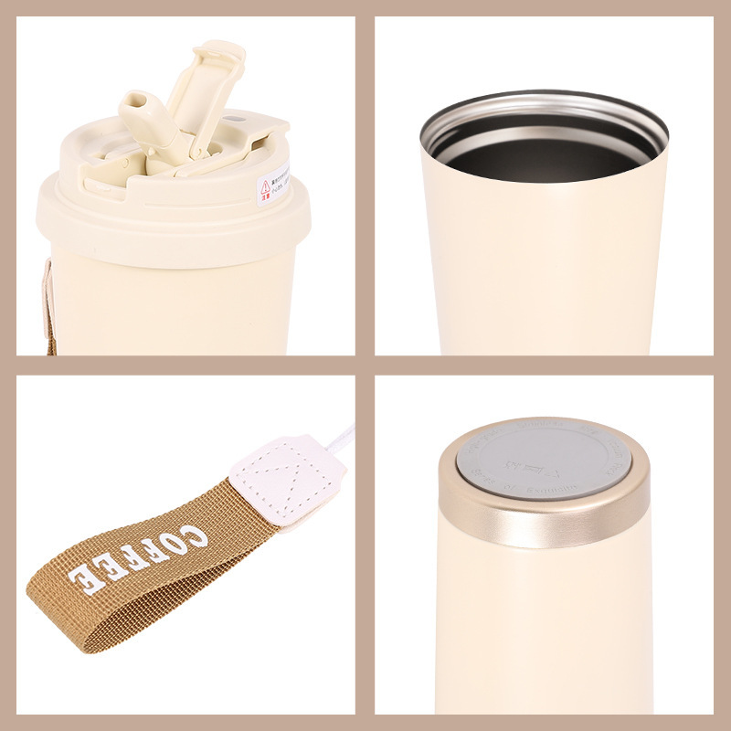 Lily of the bell insulated cup, creative 316 stainless steel coffee cup, high appearance level, convenient straw cup, large-capacity portable water cup Application Scenario