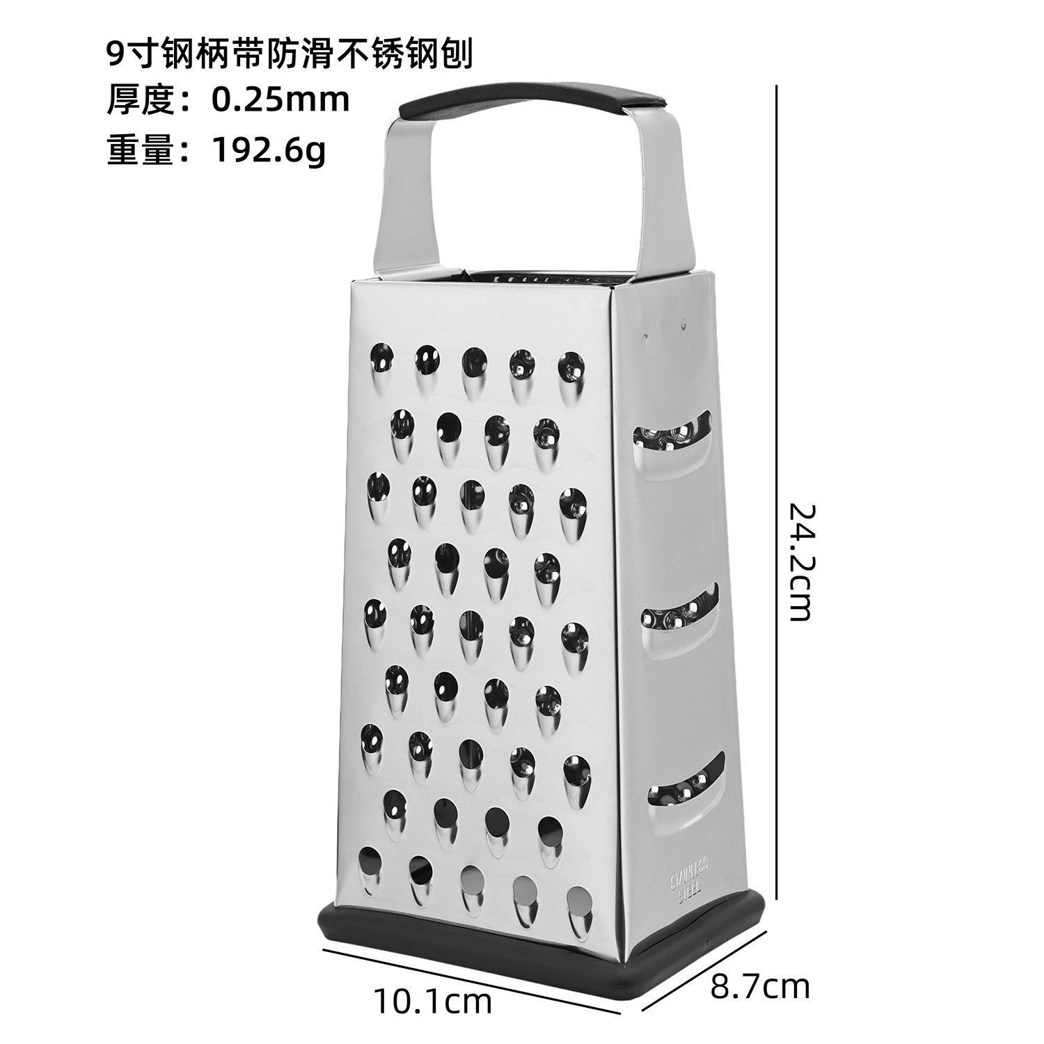 Anti-slip handle stainless steel four-sided grater, multi-functional vegetable cutter, potato grater, fruit and vegetable grater, vegetable scraper Application Scenario