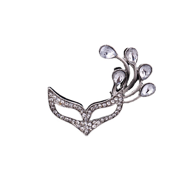 Wholesale of Z92 new fashionable and hot-selling brooches, Korean version trendy brooch pins, dance masks, brooches and accessories Specification drawing