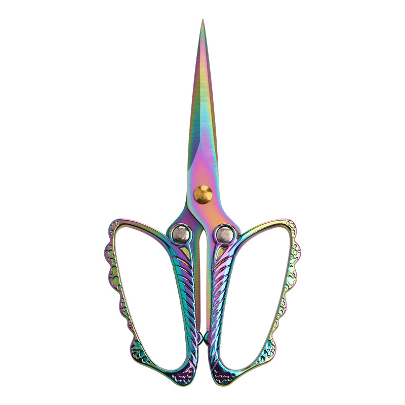 Pointed-nose hand scissors, stainless steel creative retro creative window decoration embroidery hand small scissors, high-sharpness office scissors Item Picture