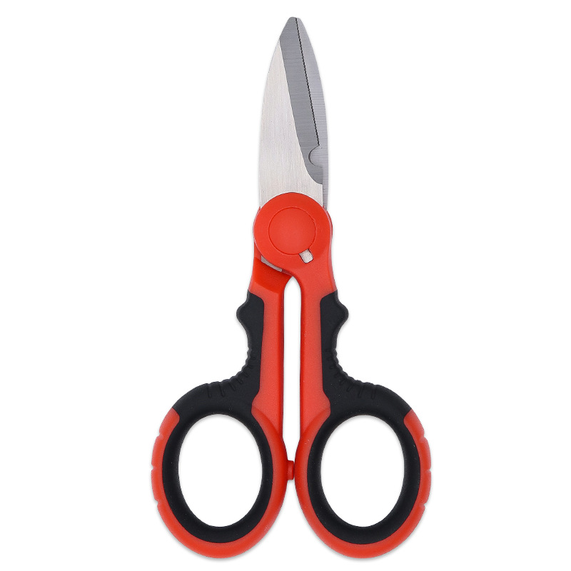 Wholesale red and black iron sheet scissors, stainless steel electrical scissors, household multi-purpose electrical wire scissors from the manufacturer Item Picture