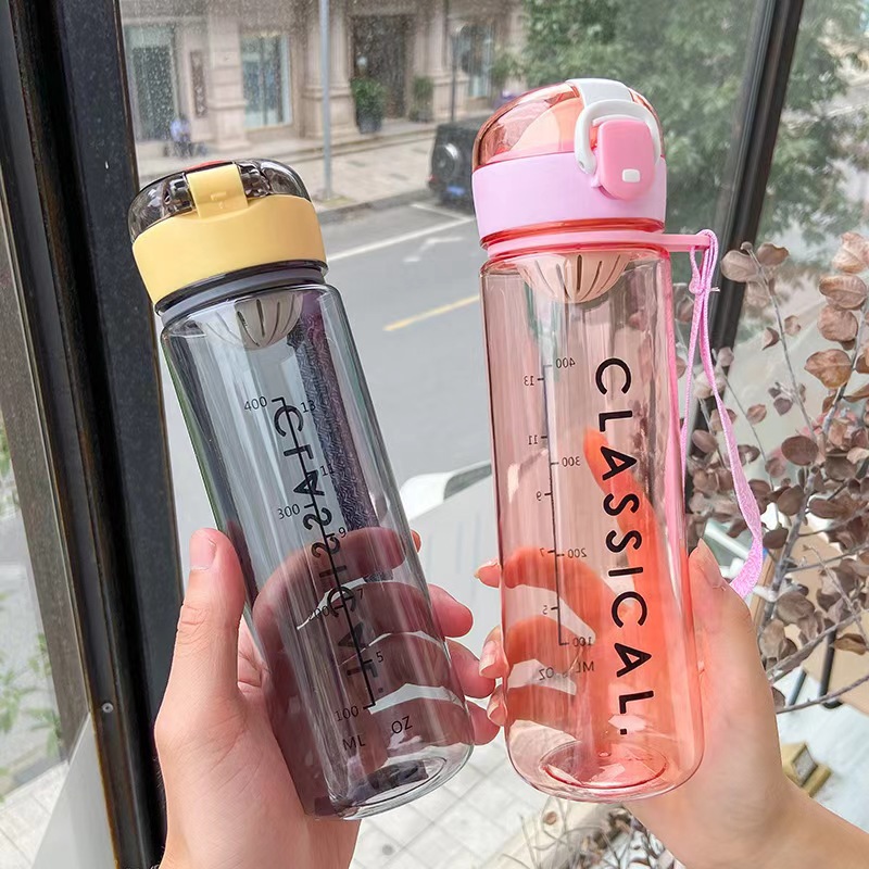 Customized plastic water cups with logo printing patterns for outdoor sports, thickened cup body, portable and heat-resistant Specification drawing