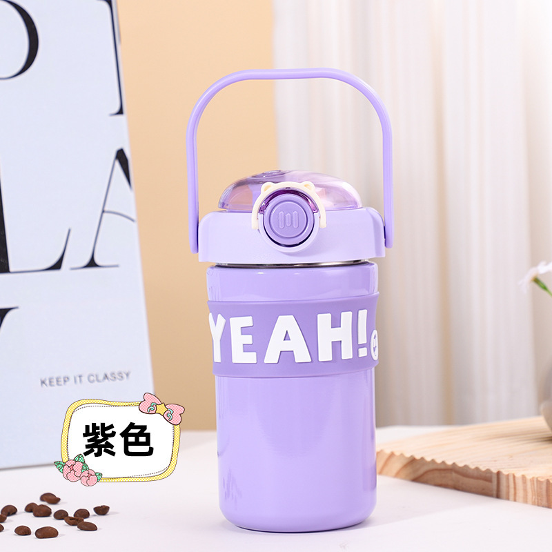 Wholesale of new high-appearation-level 316 stainless steel double-drinking cups, large-capacity vacuum bouncing cups and portable insulated cups Specification drawing