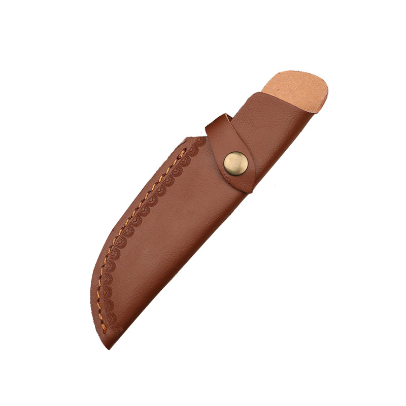 Outdoor knife sheath, genuine leather knife sheath, cowhide knife sheath, portable self-defense leather knife sheath, fruit knife blade protection Item Picture