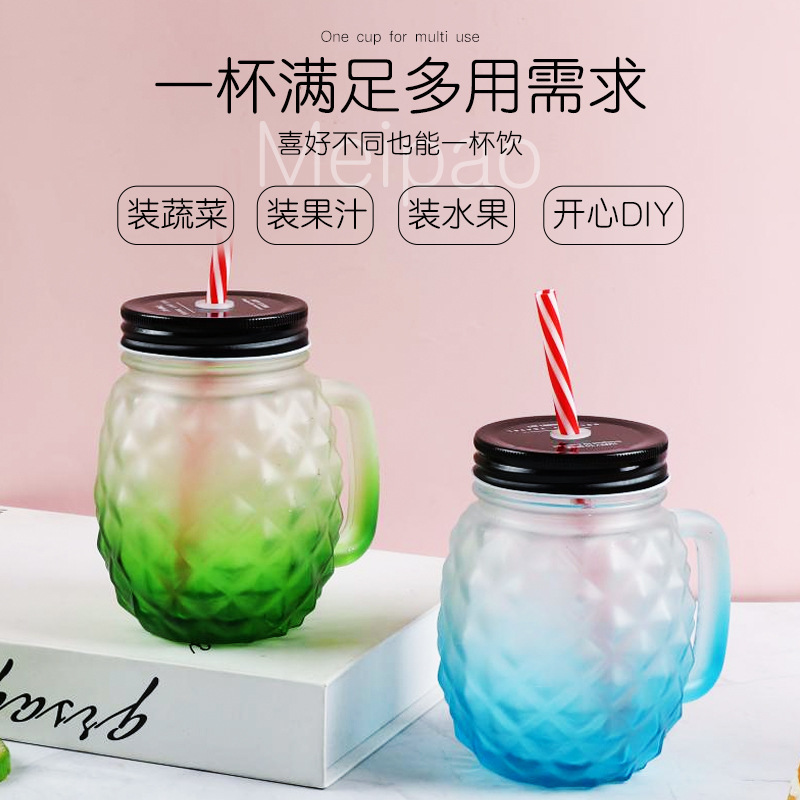 New wholesale 500ml football pineapple cup, bubble milk tea cup, juice drink cup, summer cold drink cup, Mason cup Application Scenario