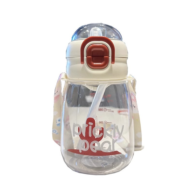 Children's water cup, summer plastic straw cup, baby, kindergarten, primary school students, new slanted portable water bottle Item Picture