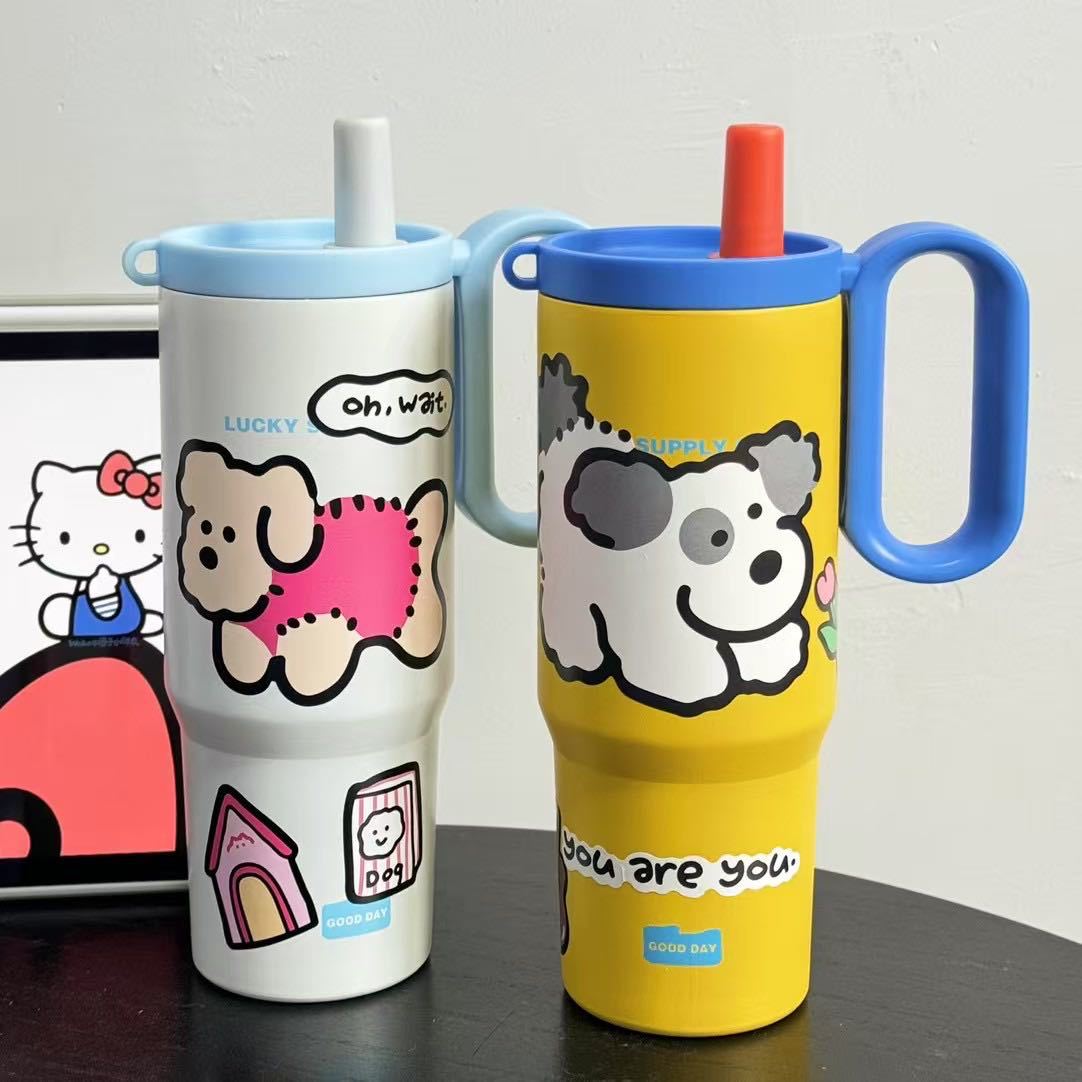 This is a portable 316 stainless steel drinking straw cup with a handle for students. It has a large capacity and a high level of appearance. It can be used for car trips details Picture