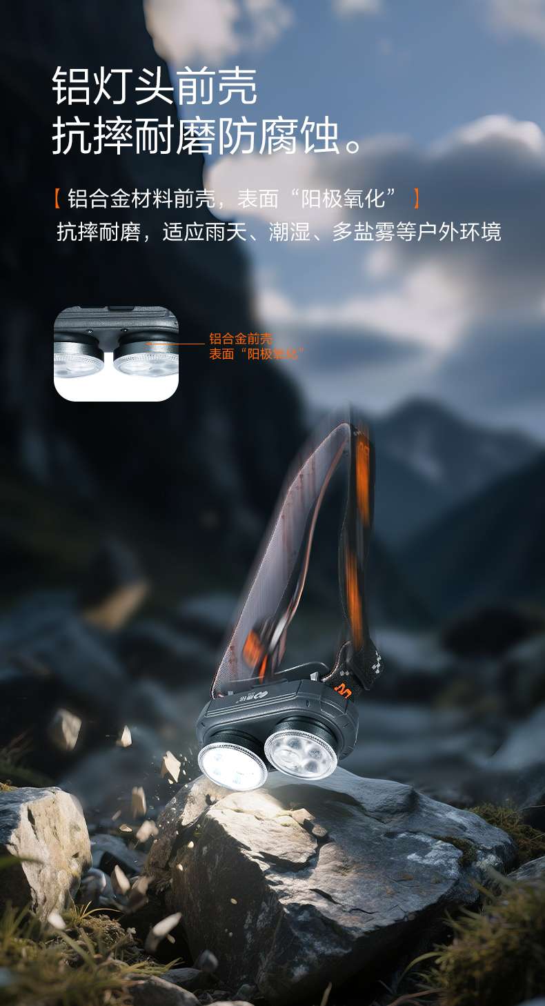 康铭KM-2933多功能多灯珠双色温  挥手感应  电量显示  聚合物锂电池头灯详情图12