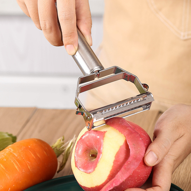 Stainless steel peeler, double-sided household potato peeler, multi-functional fruit peeler, radish shreds grater, god Item Picture