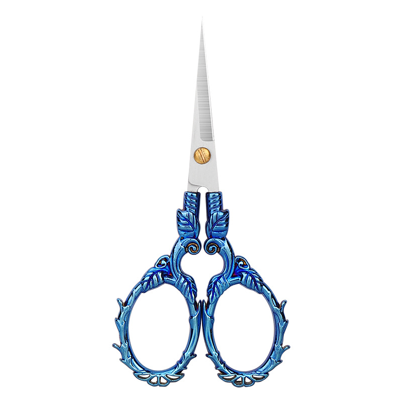 Retro pointed small scissors, stainless steel household scissors, window decorations, paper-cutting, woolen thread, embroidery scissors, handicrafts, student office scissors Item Picture